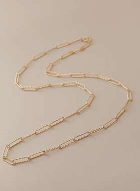 叠戴链条超闪纹理锁骨项链