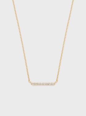 nojess锆石纯银女一字型项链