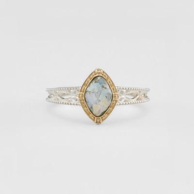 女纯银日系贝母水晶戒指