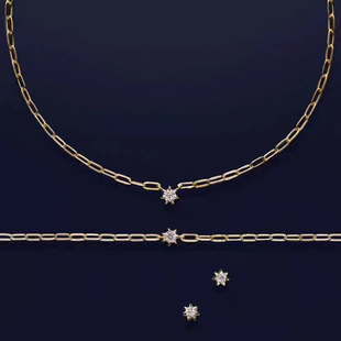 【圣诞限定】star jewelry星星HOLY STAR 工字链 7爪锆石手链项链