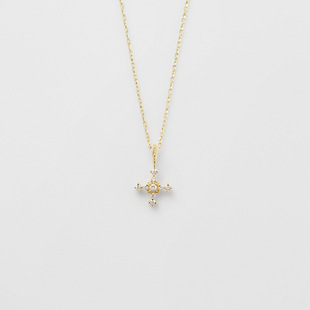 日系轻奢agete阿卡朵 迷你十字架 立体 奢华小钻 纯银项链