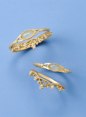 女纯银日系森林晨露戒指