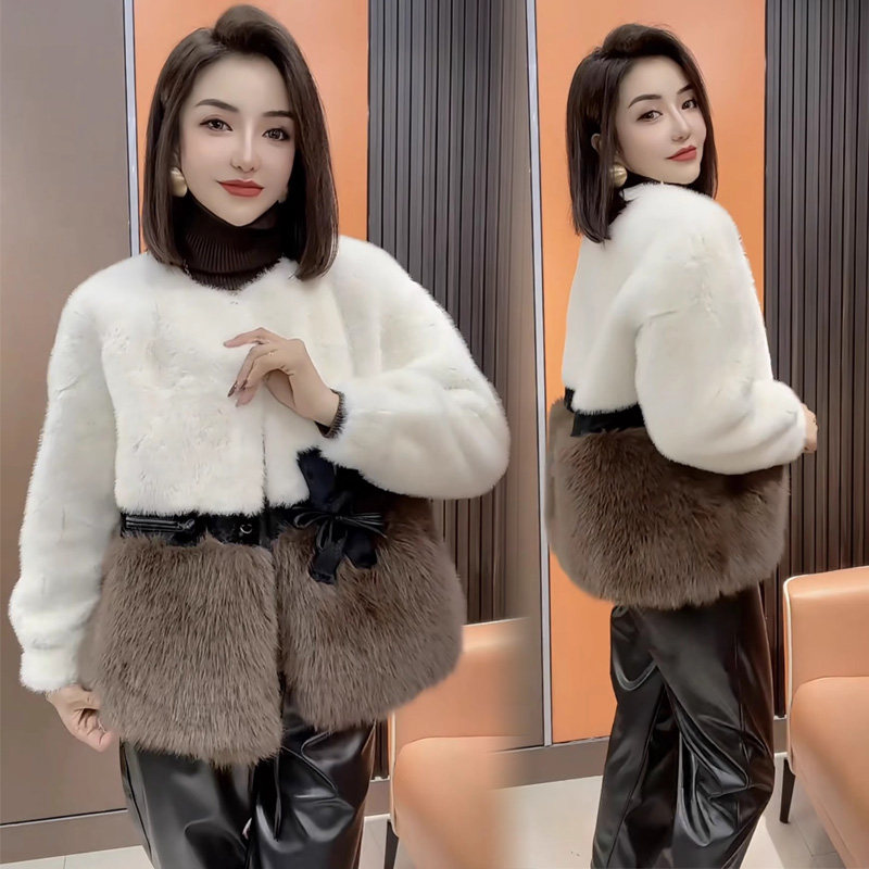 网红外套韩国中长款仿皮草机车服