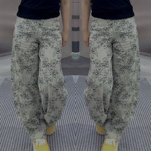 2025欧货爆款裤子灰色女款花牛仔裤浅色窄版阔腿裤宽松高腰弯刀裤