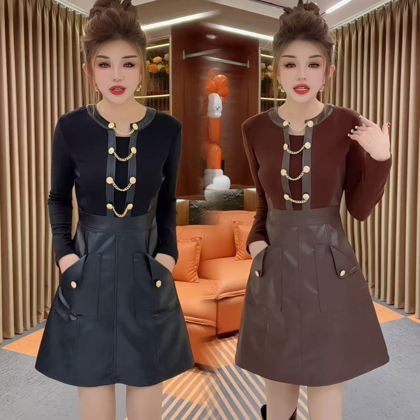 绝美收腰显瘦小裙子女掐腰连衣裙