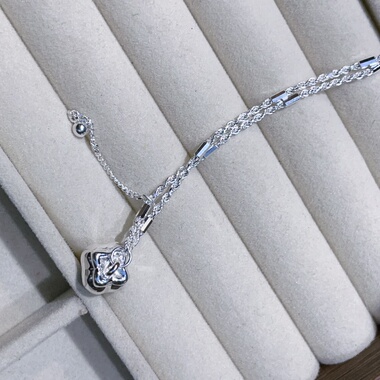 新款纯银饰品精致柿子项链女轻奢高级感法式工艺锁骨链礼物小众