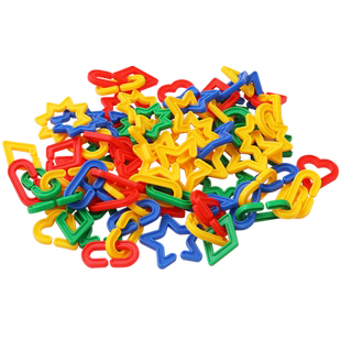 儿童玩具几何图形串串链条连环扣环积木幼儿园手指精细动作训练