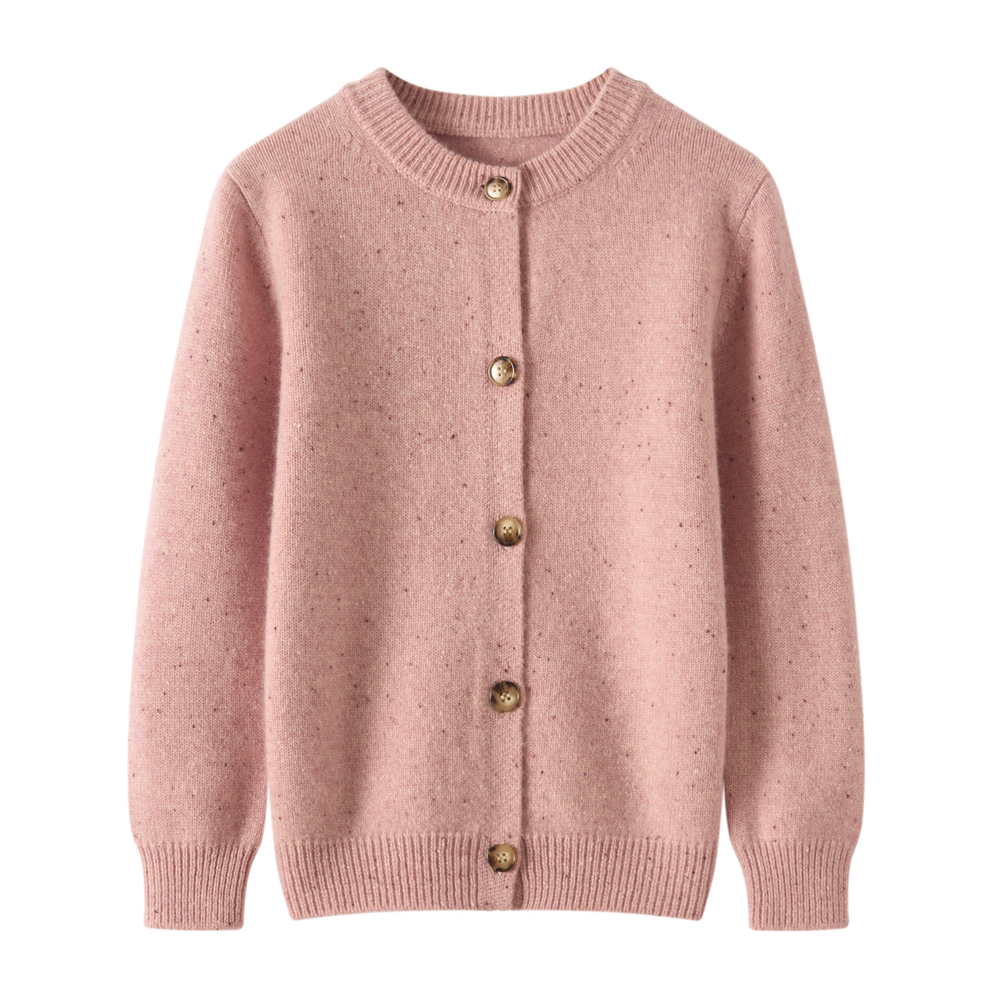 儿童加厚点子纱100纯山羊绒开衫男童圆领针织衫冬季女童毛衣外套