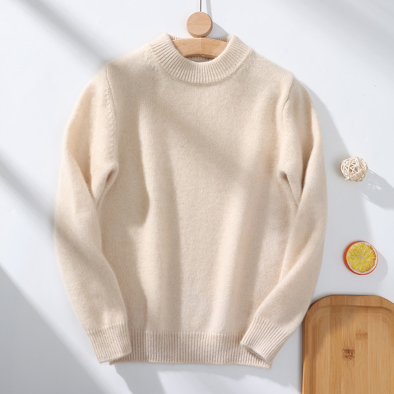 欧货高端儿童100纯山羊绒衫女童半高领加厚内搭男童冬季打底毛衣