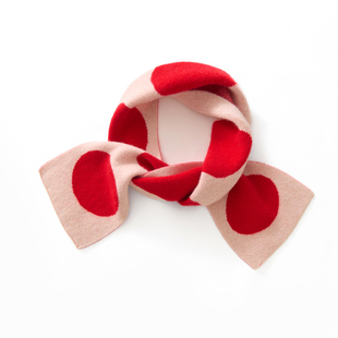 儿童波点围巾100纯山羊绒女童小童2025冬针织小围脖儿童秋冬保暖