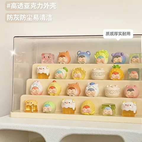 防尘粒展示柜家用透明收纳展示架亚克力萌摆件展示盒手办盲盒乐高