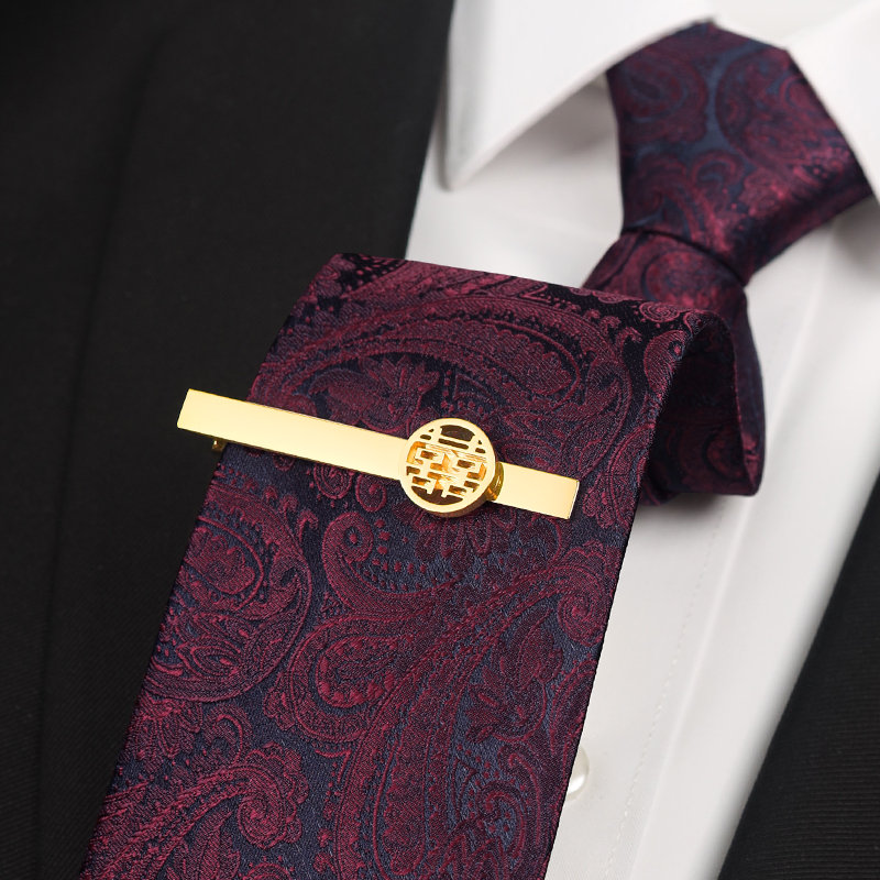 复古质感花纹新郎西装领带套装