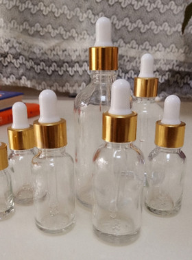 透明精油瓶玻璃分装小药空瓶子胶头滴管稀释瓶5-20ML化妆品调配瓶