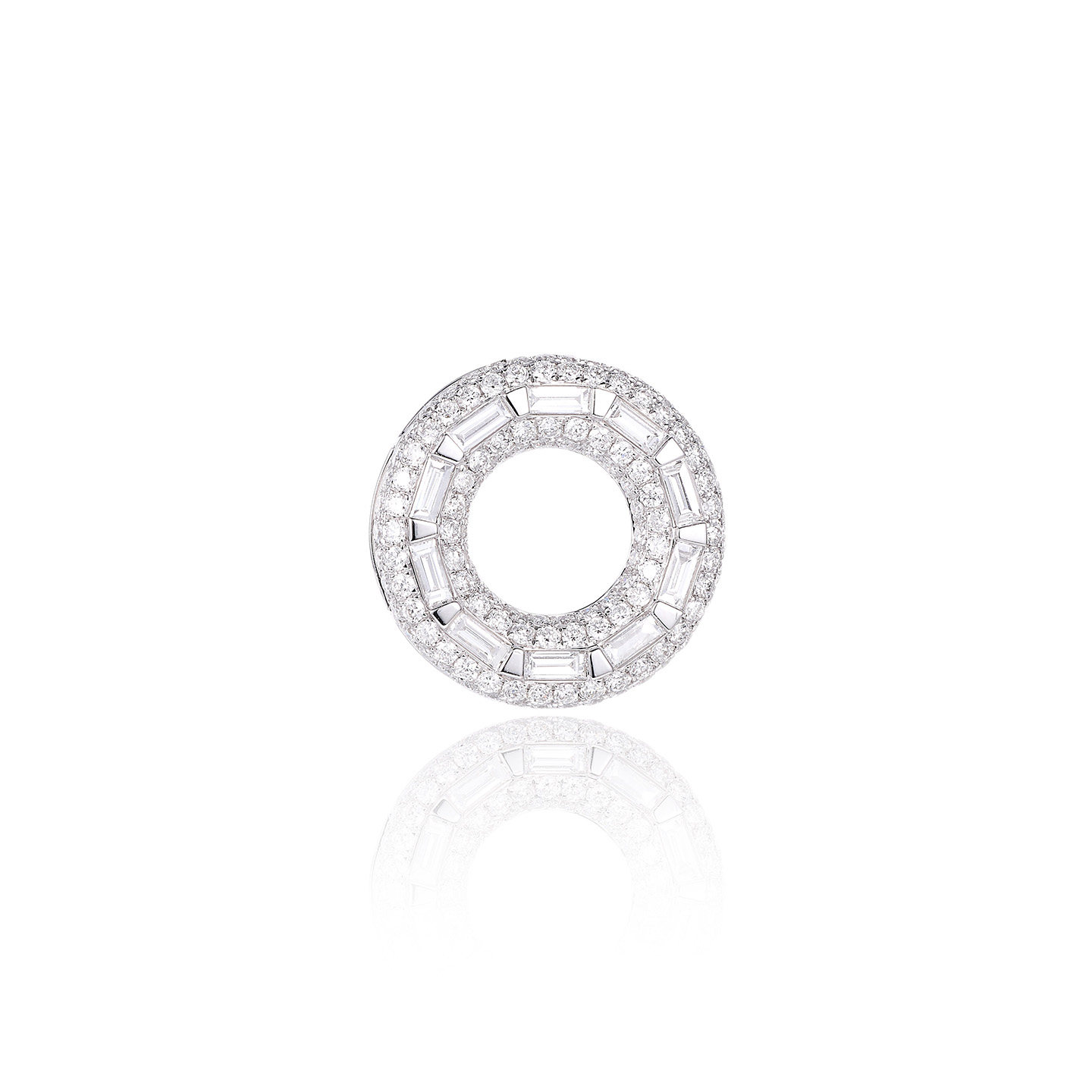 尤金喜 18K金人工培育钻石吊坠甜甜圈颈饰女日常百搭款项链送礼物