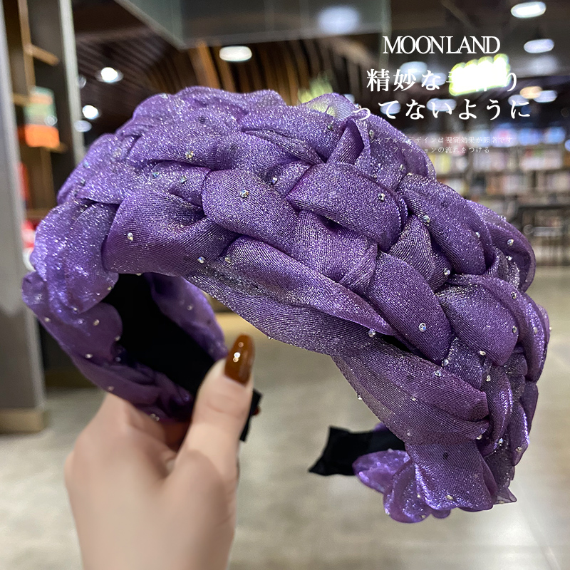 显脸小高颅顶发箍女2025新款高级感浪漫星空点钻超宽头箍发卡头饰