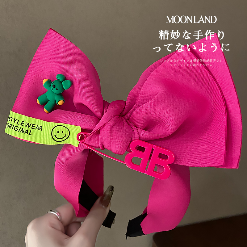 韩版少女卡通立体大蝴蝶结发箍女高级感洋气时尚高颅顶显脸小发捆