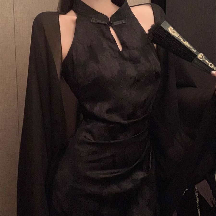 大码新中式改良旗袍套装裙