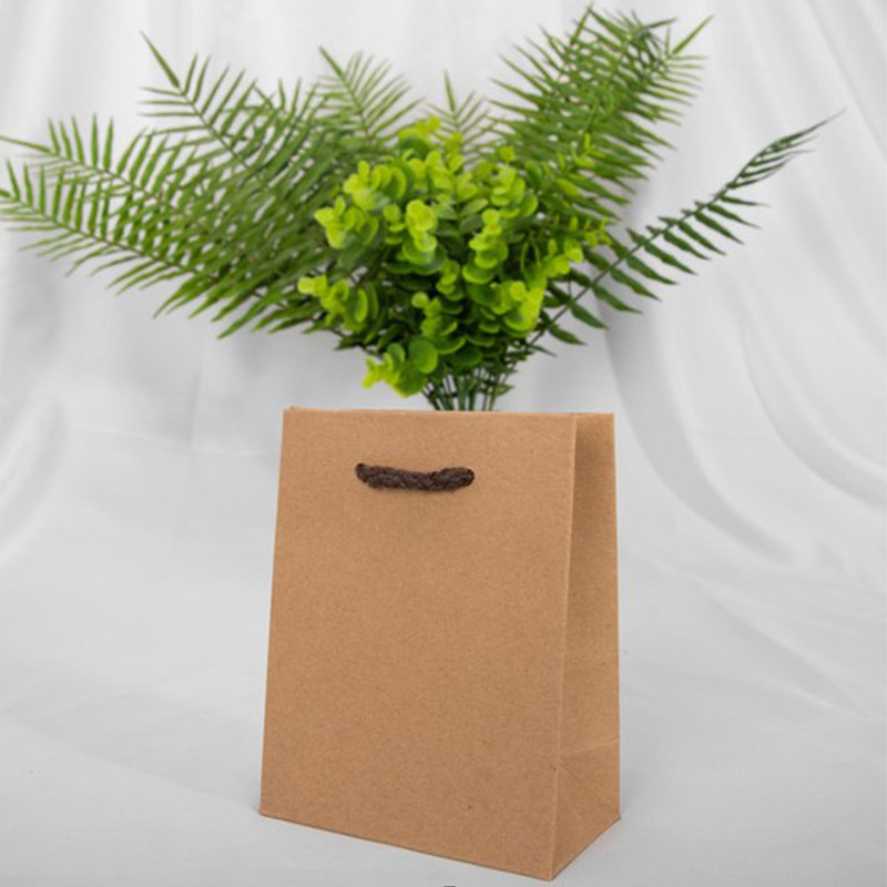 牛皮色迷你手提牛皮纸袋首饰品香水生日节日礼物包装袋可定制贴纸