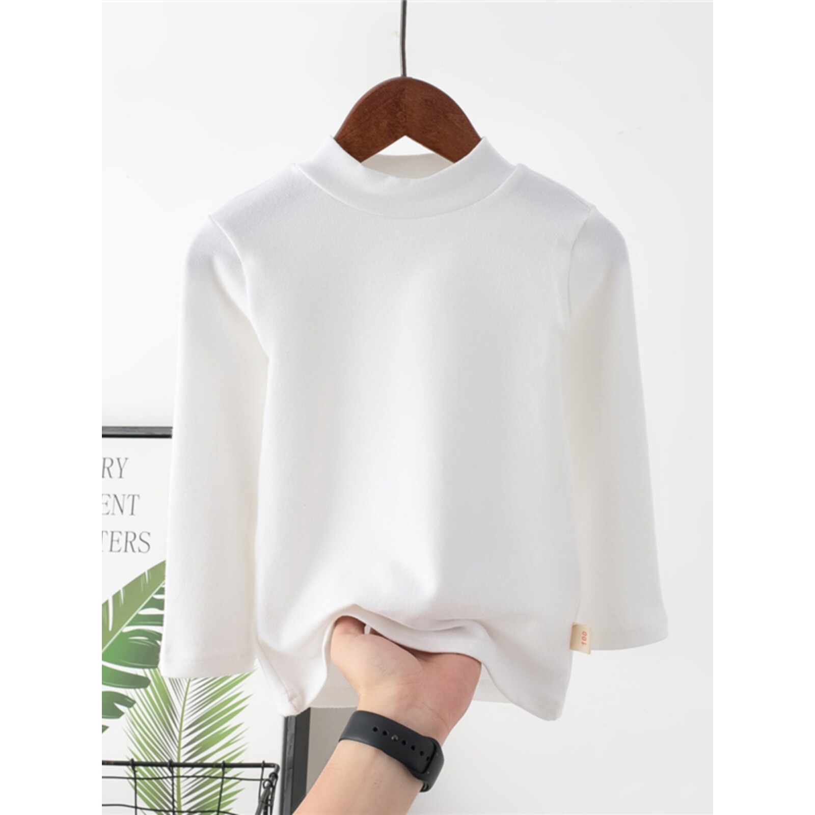 全棉时代儿童半高领打底衫春秋装中大童宝宝内搭纯棉女童秋衣男童