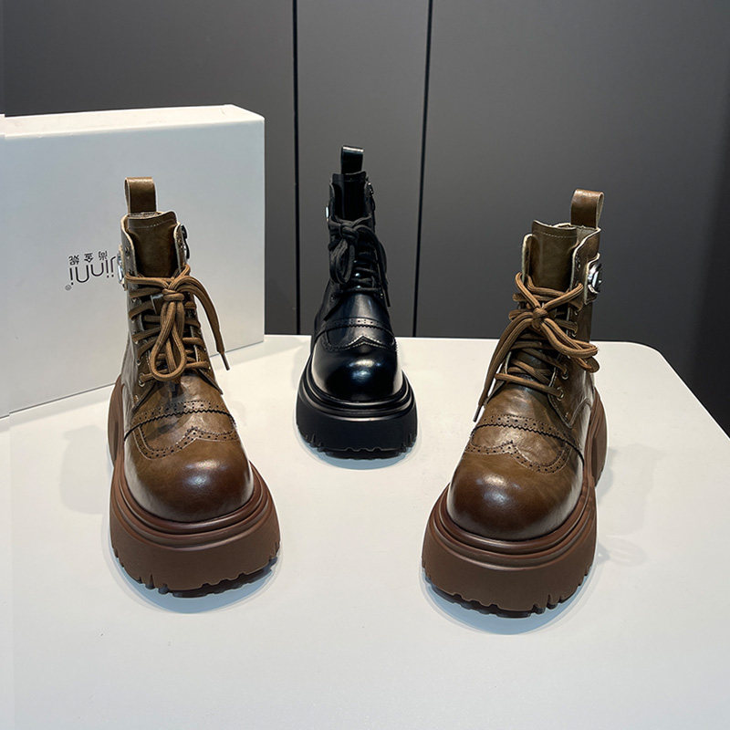 马丁靴女时尚厚底增高短靴女