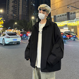 双拉链工装夹克男款春秋季户外运动防水宽松立领休闲百搭冲锋外套，男装夹克，星座413（原星座105C）