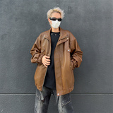 XZ413HW233-P100-2025秋装新款羊羔毛机车PU时尚休闲潮流外套，男装工装外套，星座413（原星座105C）