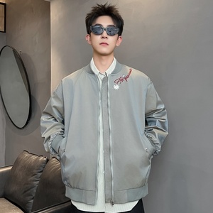 XZ413-HW153-P70-2026春季新款渐变色绣花百搭青少年立领夹克外套，男装夹克，星座413（原星座105C）