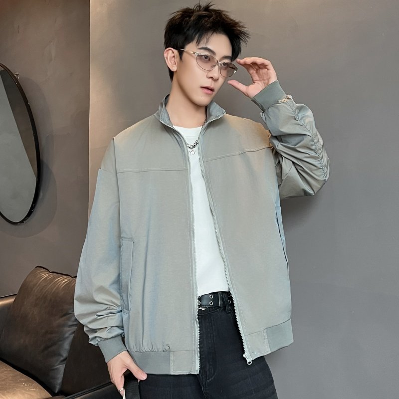 XZ413-HW2501-P65-春季新款渐变色男女时尚百搭青少年棒球服外套，女装短外套，星座413（原星座105C）