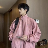 XZ413-HW504-P85-2025秋装新款扎染PU美式复古休闲百搭夹克外套，男装夹克，星座413（原星座105C）
