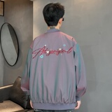 XZ413-HW668-P75-秋装新款渐变色绣花时尚百搭青少年立领夹克外套，男装夹克，星座413（原星座105C）