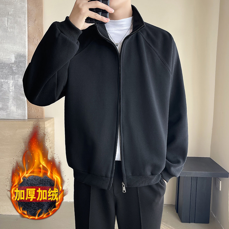 XZ413HW666-P68-2026冬季加绒加厚立领夹克外套休闲男女同款卫衣图片