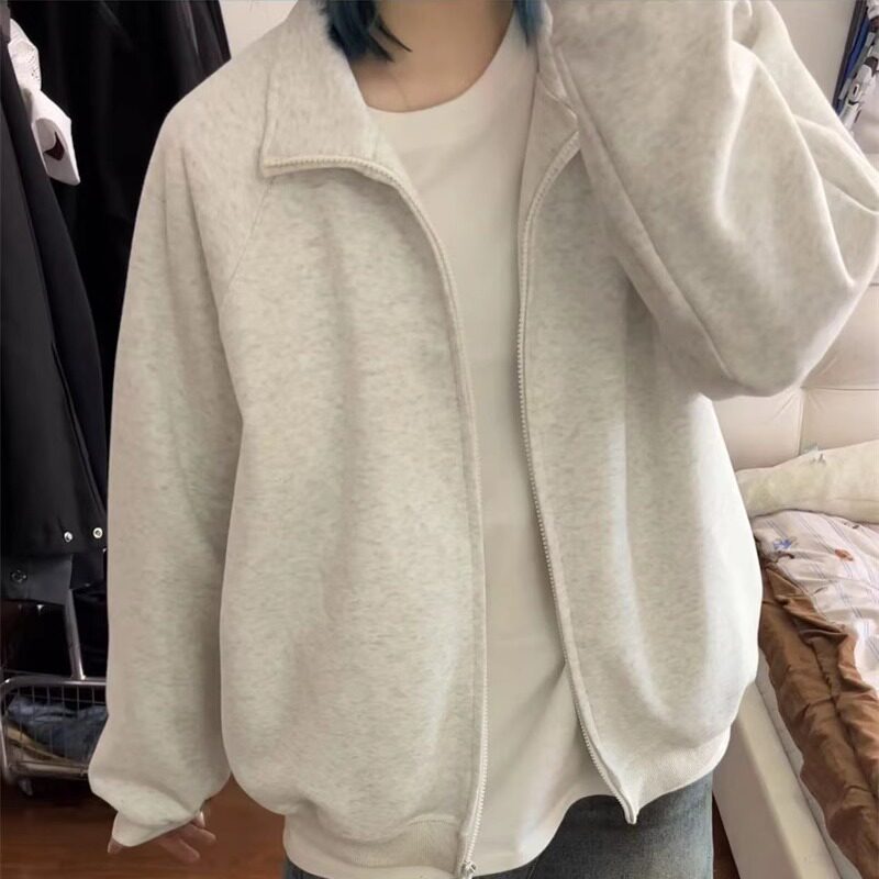 XZ413HW666-P58-2024秋季新款美式百搭休闲质感超好立领卫衣外套,男装卫衣,星座413（原星座105C）