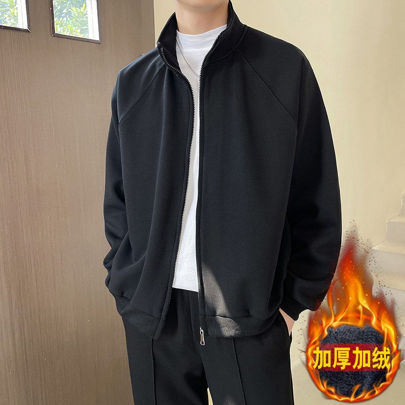 XZ413HW666-P68-2026冬季加绒加厚立领夹克外套休闲男女同款卫衣,男装夹克,星座413（原星座105C）