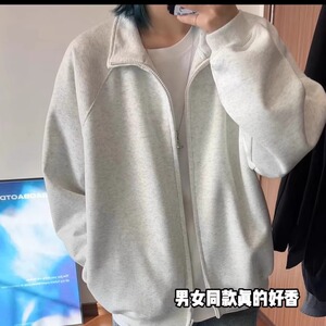 XZ413HW666-P58-2024秋季新款美式百搭休闲质感超好立领卫衣外套图片