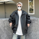 XZ413-HW233-特批75-2025秋装新款机车PU时尚休闲潮流皮夹克外套，男装皮衣，星座413（原星座105C）