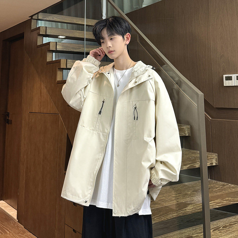 XZ413-HW256-P75-2024秋季新款休闲百搭时尚男女连帽夹克冲锋衣图片