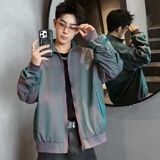 XZ413-HW2501-P65-秋装新款渐变色男女时尚百搭青少年棒球服外套，女装短外套，星座413（原星座105C）