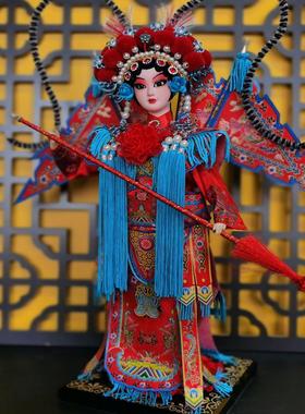 中国风礼品绢人京合坊文创京剧人物精品穆桂英摆件