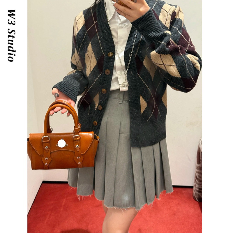 土星复古油蜡皮手提斜挎邮差包女