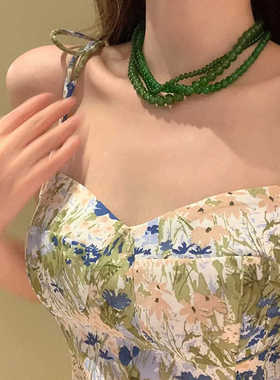 新中式夏天宫廷风显白锁骨链