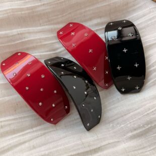 满天星水钻轻奢弧形发夹女高级感网红一字夹半月形弹簧夹发卡发饰