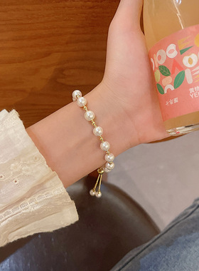 巴洛克珍珠手链女日韩简约时尚气质手串ins网红超仙手饰闺蜜手绳