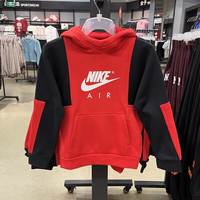 Nike/耐克 大童秋冬加绒连帽经典运动休闲卫衣套头衫DD8712-657