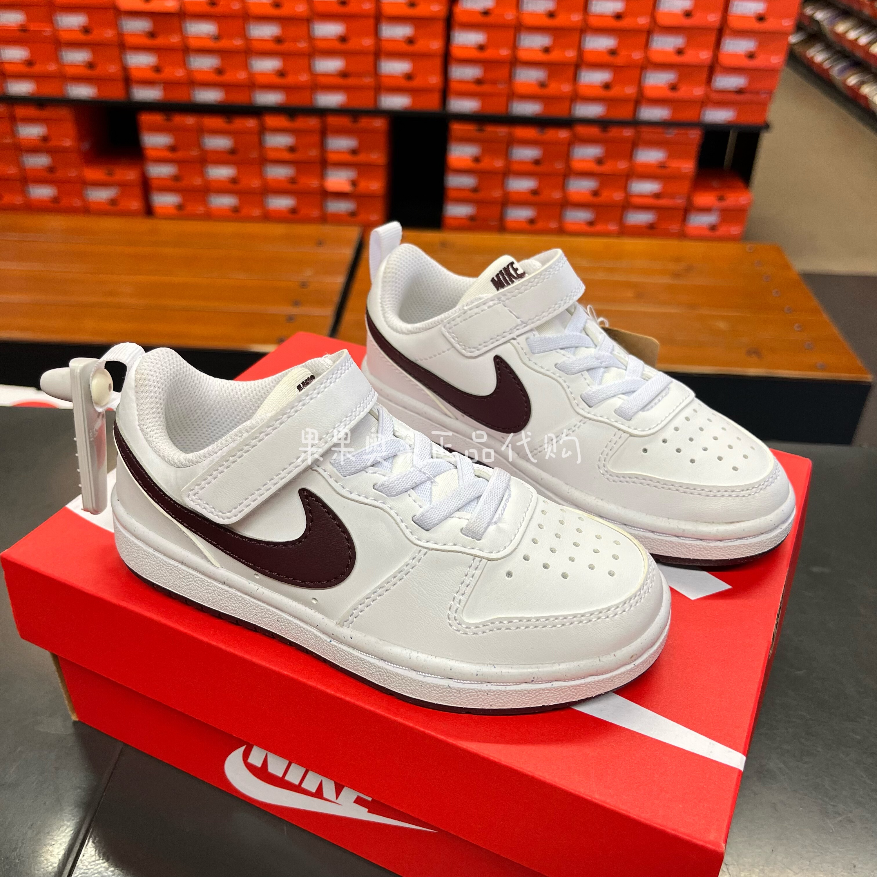 Nike/耐克男女幼童鞋低帮魔术贴运动板鞋小白鞋DV5451-115