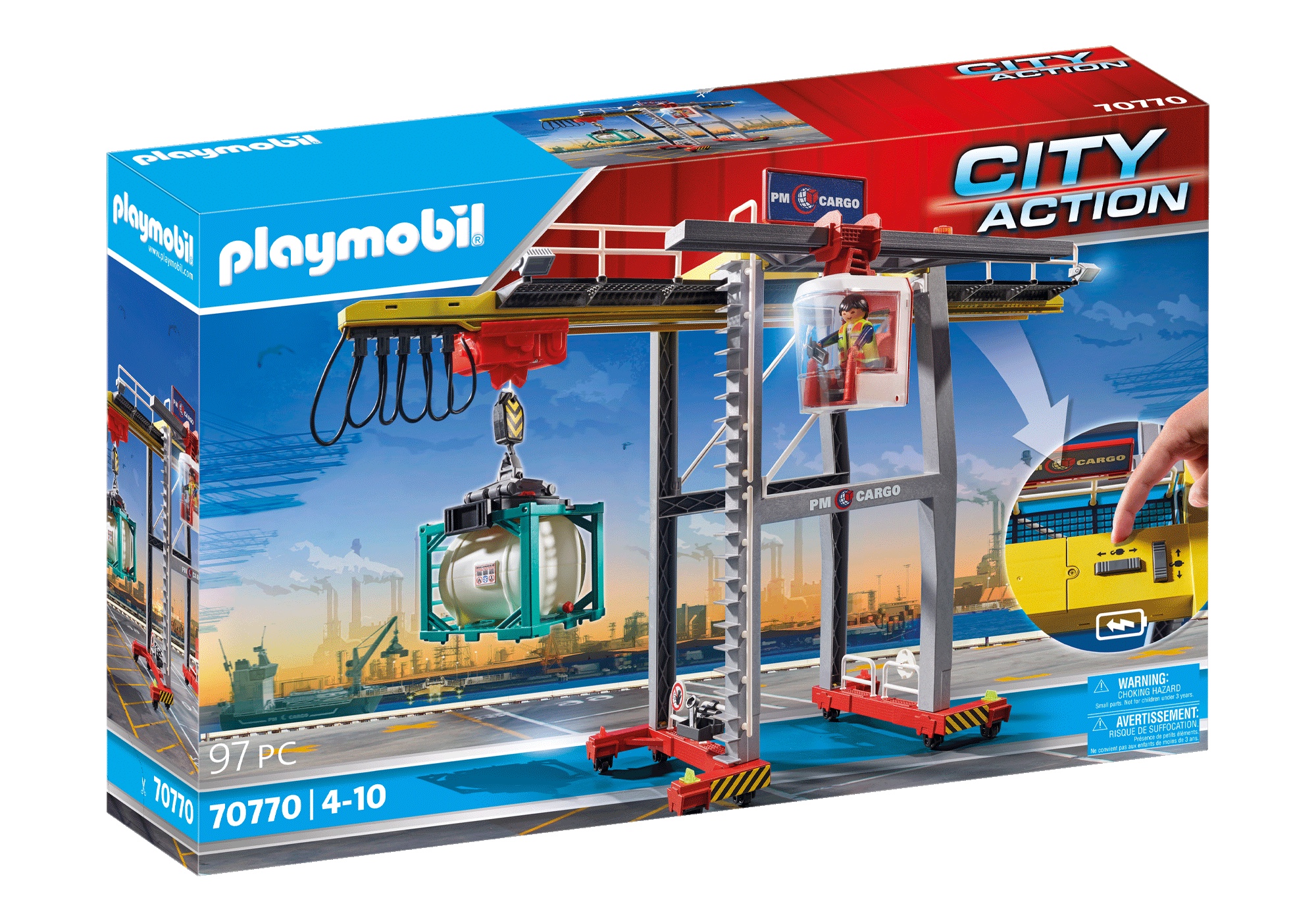 清仓绝版合集playmobil70770货物起重机摩比世界龙门吊车玩具