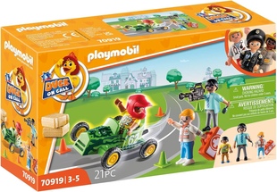 playmobil摩比世界DuckOnCall70919救护车行动：帮助赛车手