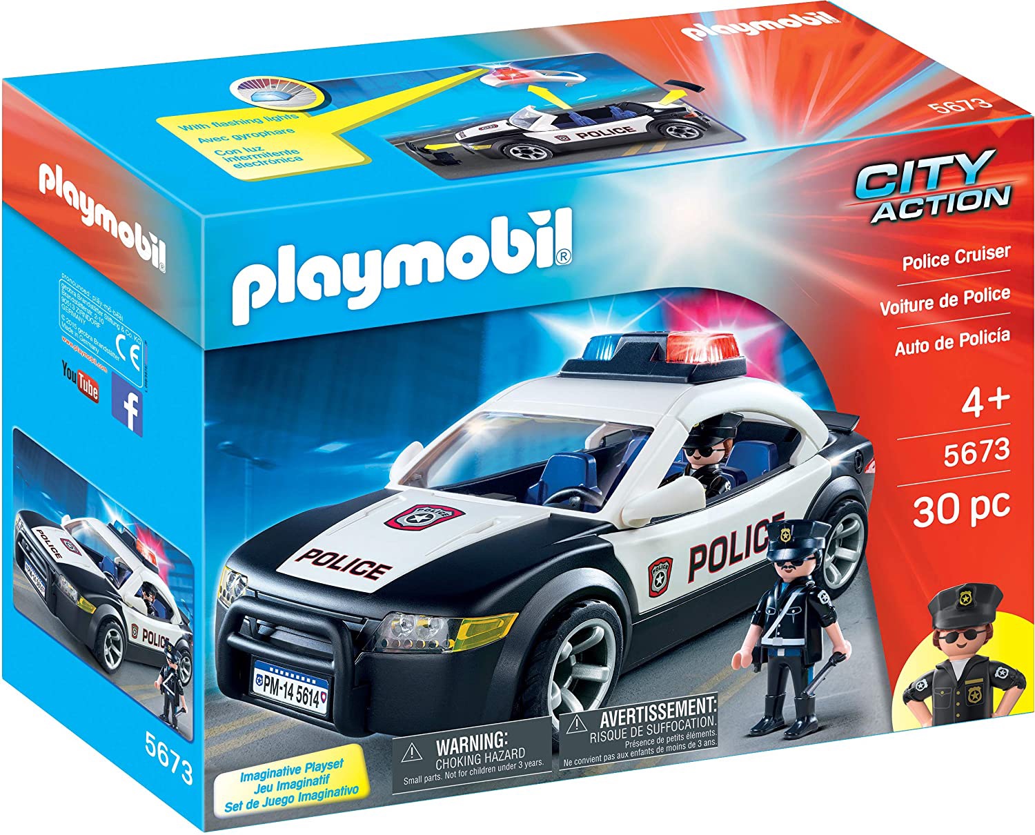 playmobil5673警察巡逻车摩比世界警车玩具