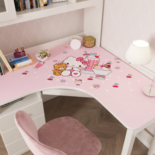 转角书桌桌垫拐角L型电脑学习办公桌面卡通女孩写字台工位桌布