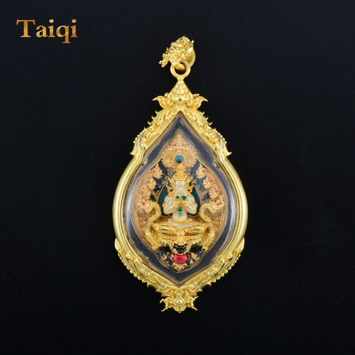 泰国系佛牌Wat Cha mao庙2566法会版掩面泽度金正牌