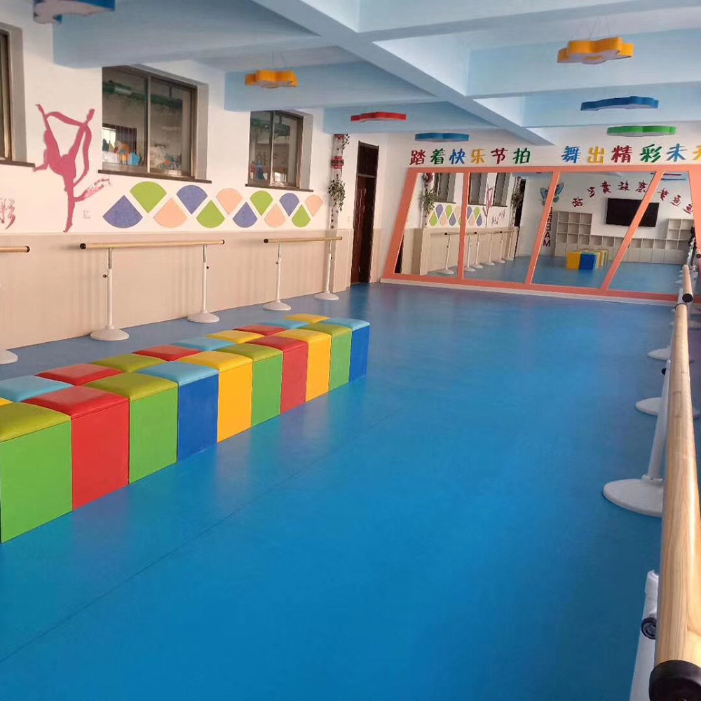 幼儿园舞蹈室专用PVC地胶光面垫塑胶地板卷材加厚耐磨防水防滑